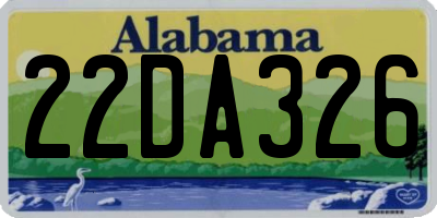 AL license plate 22DA326