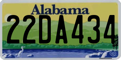 AL license plate 22DA434