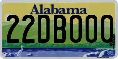 AL license plate 22DB000