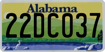 AL license plate 22DC037