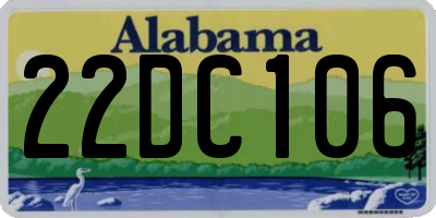 AL license plate 22DC106