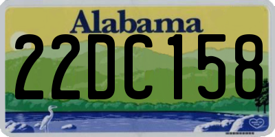 AL license plate 22DC158