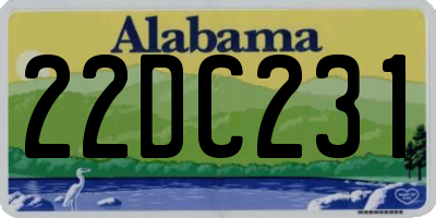 AL license plate 22DC231