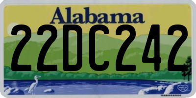 AL license plate 22DC242