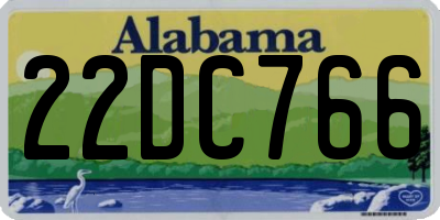 AL license plate 22DC766