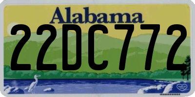 AL license plate 22DC772