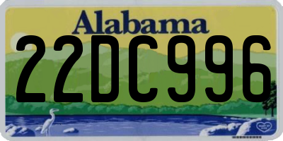 AL license plate 22DC996