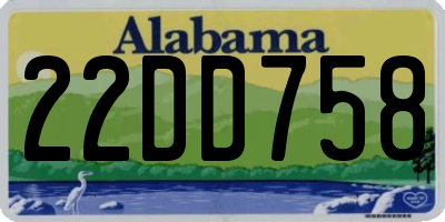 AL license plate 22DD758