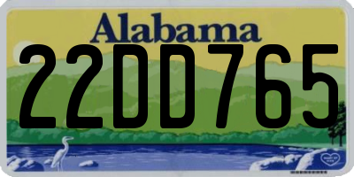 AL license plate 22DD765