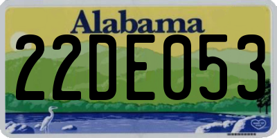 AL license plate 22DE053