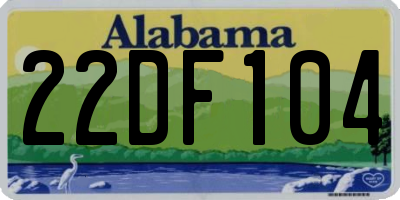 AL license plate 22DF104