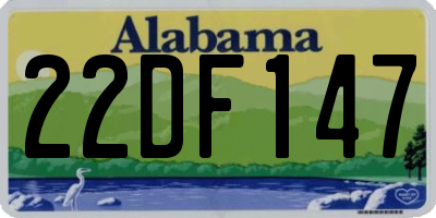 AL license plate 22DF147