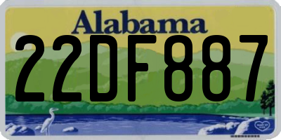AL license plate 22DF887