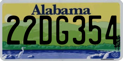 AL license plate 22DG354