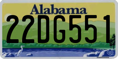 AL license plate 22DG551