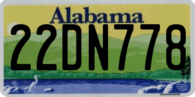 AL license plate 22DN778