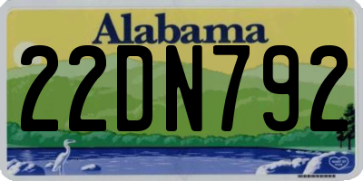 AL license plate 22DN792