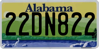 AL license plate 22DN822