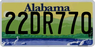 AL license plate 22DR770