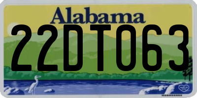 AL license plate 22DT063