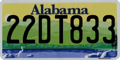 AL license plate 22DT833