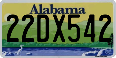 AL license plate 22DX542