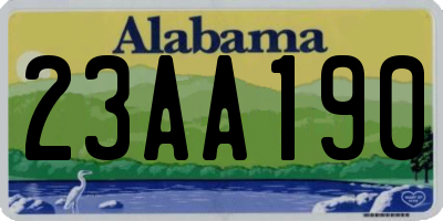 AL license plate 23AA190