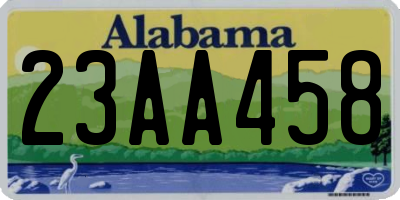 AL license plate 23AA458