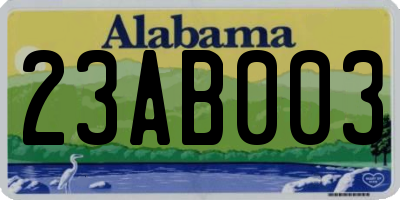 AL license plate 23AB003