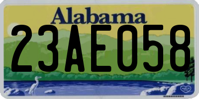 AL license plate 23AE058