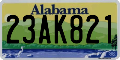 AL license plate 23AK821