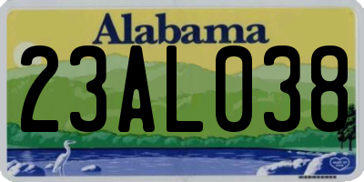 AL license plate 23AL038