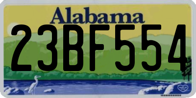 AL license plate 23BF554