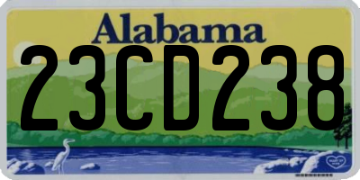 AL license plate 23CD238
