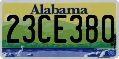 AL license plate 23CE380