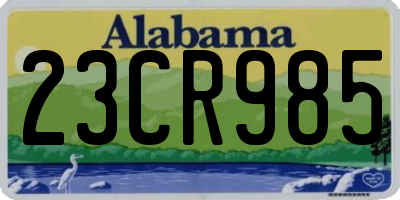 AL license plate 23CR985
