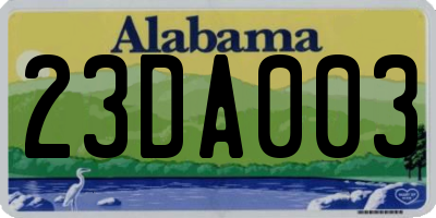 AL license plate 23DA003
