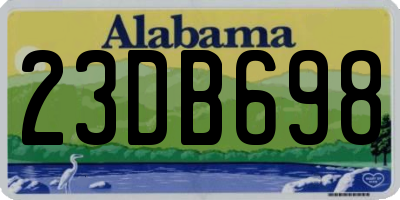 AL license plate 23DB698