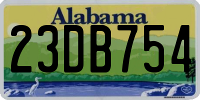 AL license plate 23DB754