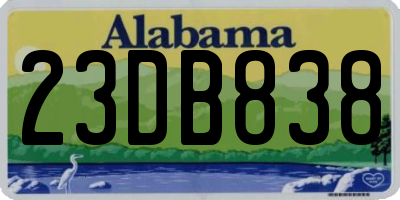 AL license plate 23DB838