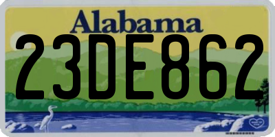 AL license plate 23DE862