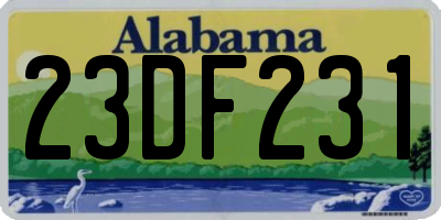 AL license plate 23DF231