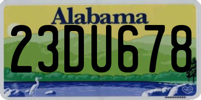 AL license plate 23DU678