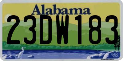 AL license plate 23DW183