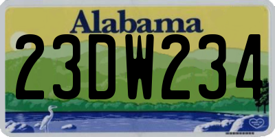 AL license plate 23DW234