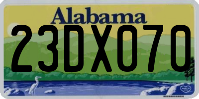 AL license plate 23DX070