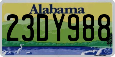 AL license plate 23DY988