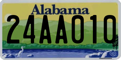 AL license plate 24AA010