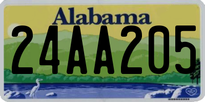 AL license plate 24AA205