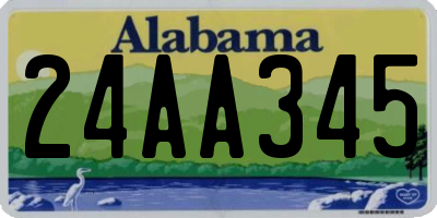 AL license plate 24AA345